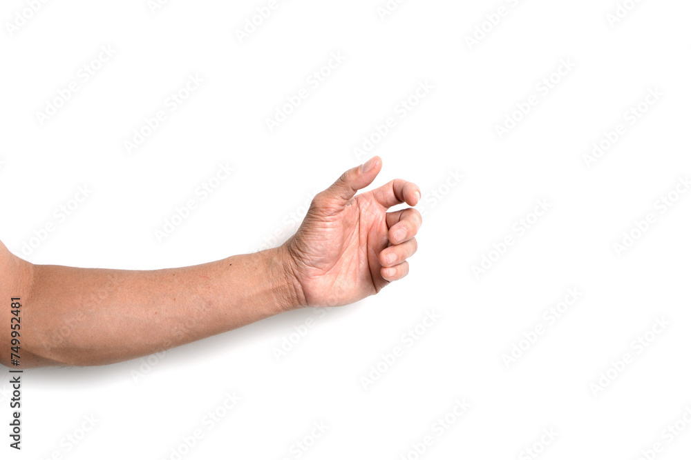 Hand holding isolated on the white background. Hand holding isolated on the white background.