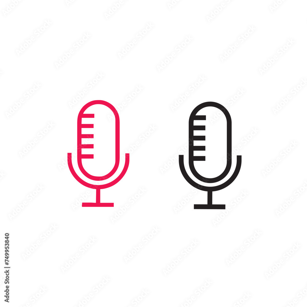 Record Microphone vector icon. Microphone symbol for website. Retro microphone illustration for mobile app. Pictogram Microphone. Minimalist icon. Podcast sound concept icon Record Microphone vector icon. Microphone symbol for website. Retro microphone illustration for mobile app. Pictogram Microphone. Minimalist icon. Podcast sound concept icon