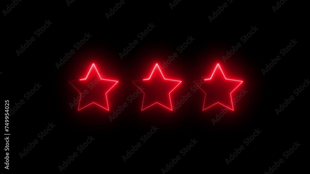 3 Star neon glowing animation motion graphics 3 Star neon glowing animation motion graphics