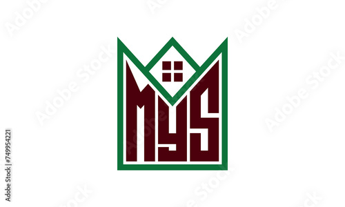 MYS initial letter real estate builders logo design vector. construction, housing, home marker, property, building, apartment, flat, compartment, business, corporate, house rent, rental, commercial