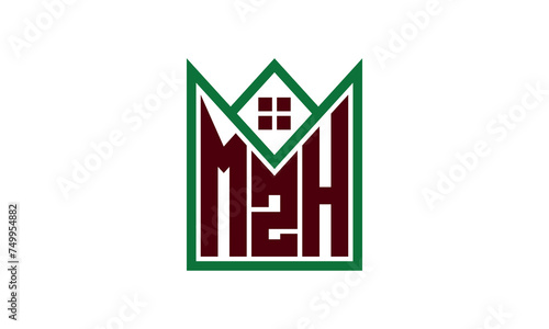 MZH initial letter real estate builders logo design vector. construction, housing, home marker, property, building, apartment, flat, compartment, business, corporate, house rent, rental, commercial photo