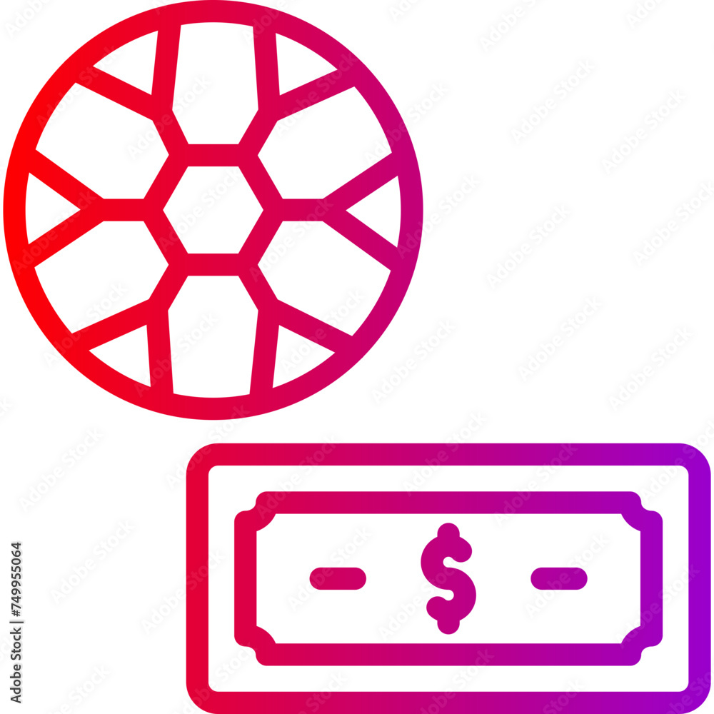 Betting Vector Line Gradient Icon Betting Vector Line Gradient Icon