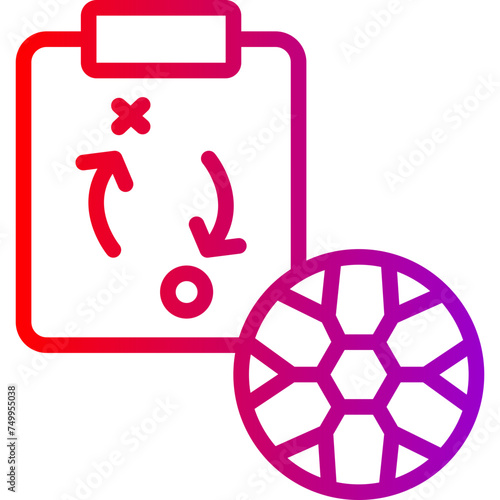 Strategy Vector Line Gradient Icon