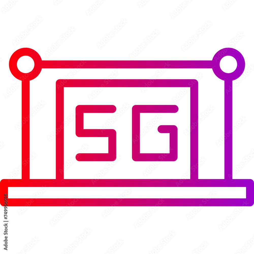 5G-8 Vector Line Gradient Icon 5G-8 Vector Line Gradient Icon