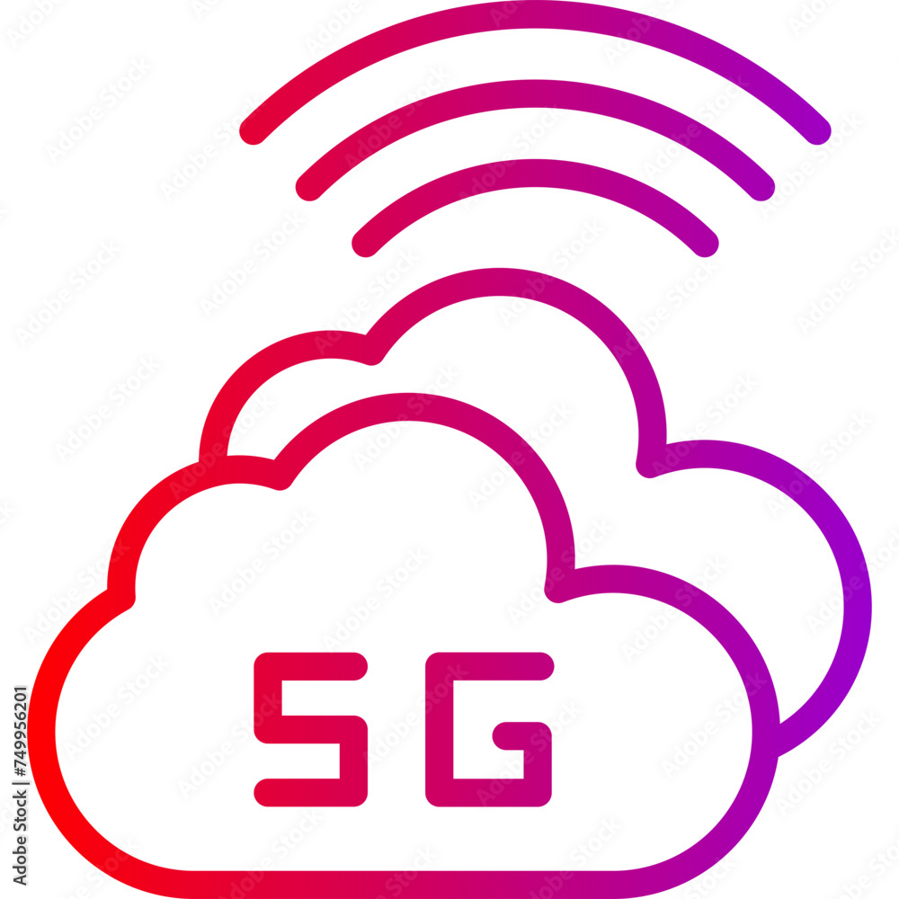 5G-47 Vector Line Gradient Icon 5G-47 Vector Line Gradient Icon