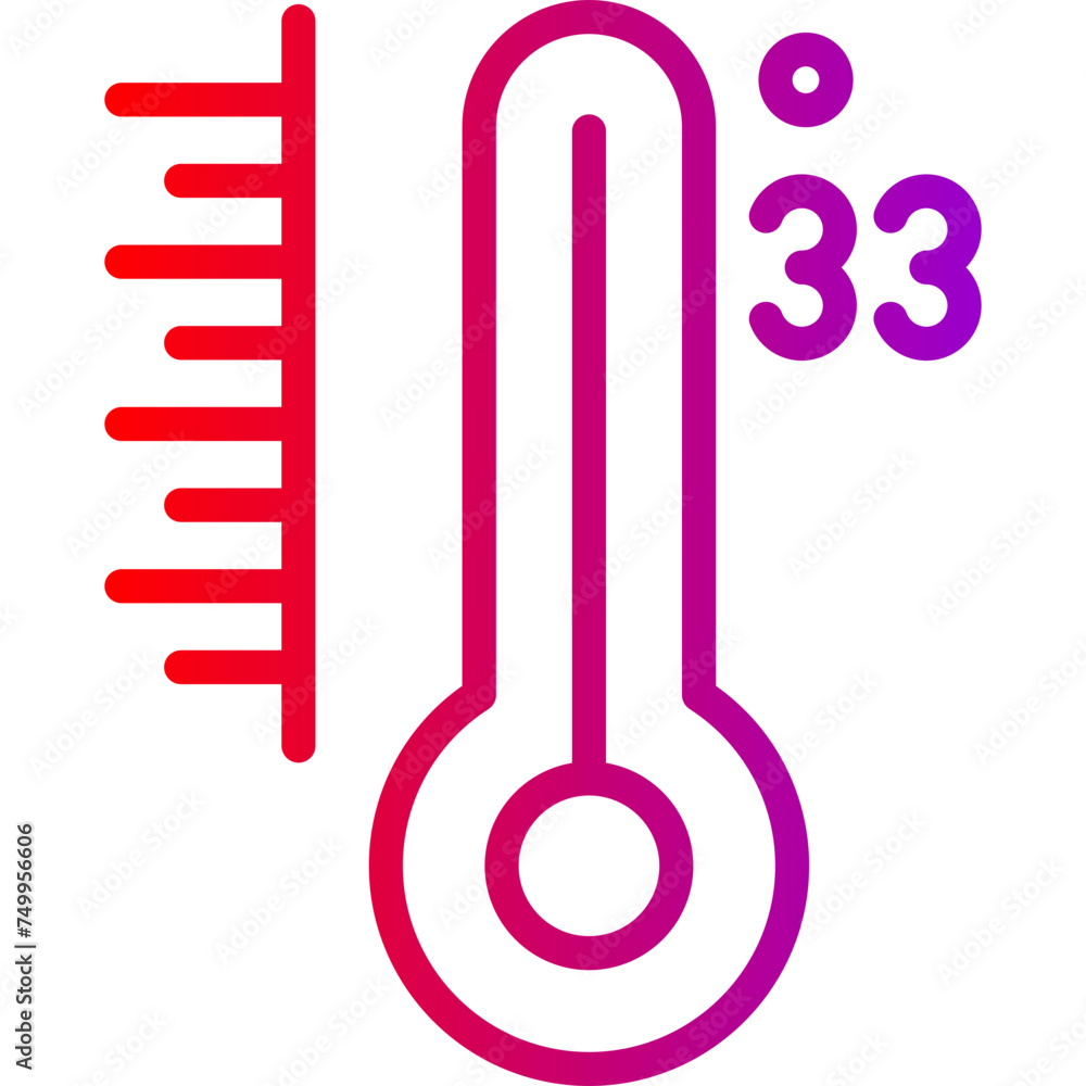 Temperature Vector Line Gradient Icon