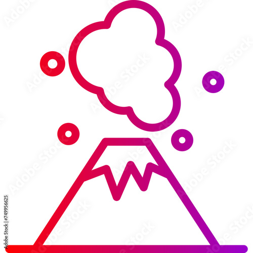 Eruption Vector Line Gradient Icon