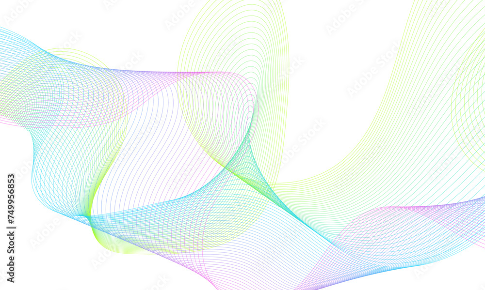 Abstract gradient wavy flowing dynamic smooth curve lines isolated background. Design used for presentation, web design, cover, web, texture, technology, science, data, music, magazine.
