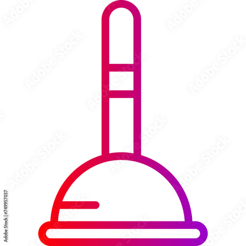 Plunger Vector Line Gradient Icon