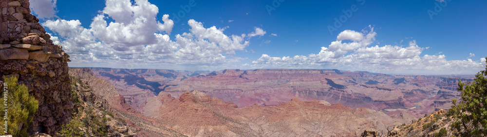 The South Rim of the Grand Canyon National Park, carved by the Colorado River in Arizona, USA. Amazing natural geological formation. The Desert View Point. The South Rim of the Grand Canyon National Park, carved by the Colorado River in Arizona, USA. Amazing natural geological formation. The Desert View Point.