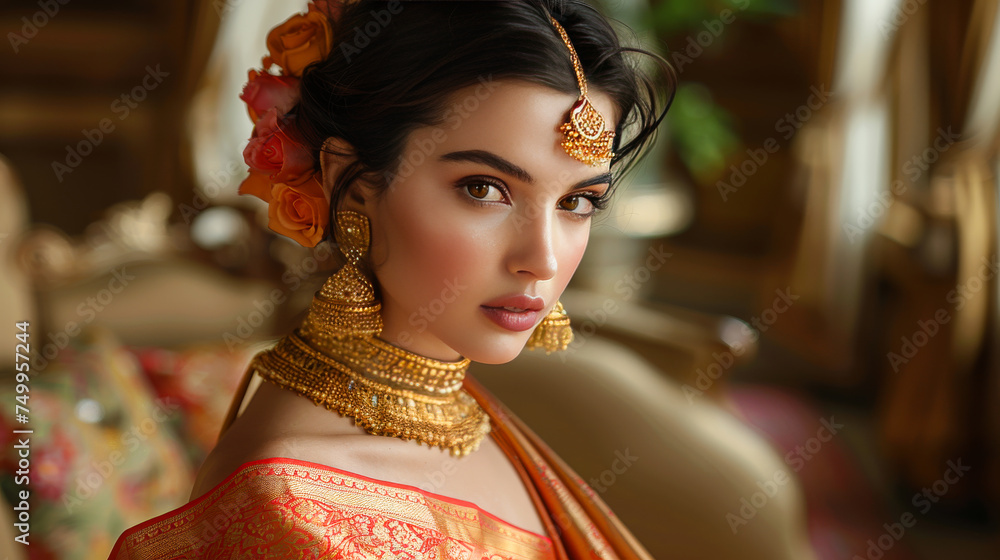 Saree Splendor: The Bride Tapestry of Silk and Gold. Saree Splendor: The Bride Tapestry of Silk and Gold.