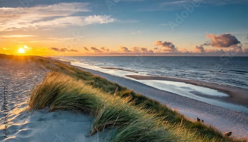 sunrise on the baltic sea rosenfelder strand schleswig holstein northern germany photo