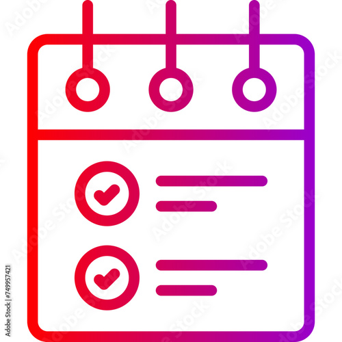 List Vector Line Gradient Icon