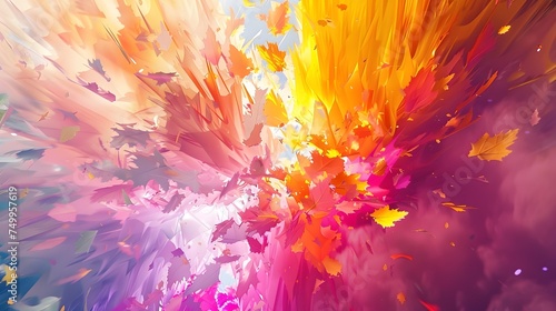 Colorful Abstract Explosion with Splashy Swirls