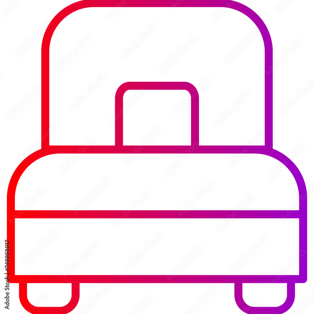Single Bed Vector Line Gradient Icon Single Bed Vector Line Gradient Icon