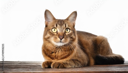 brown cat isolated on white