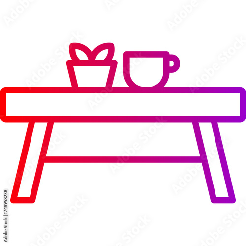 Side Table Vector Line Gradient Icon