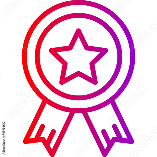 Reward Vector Line Gradient Icon