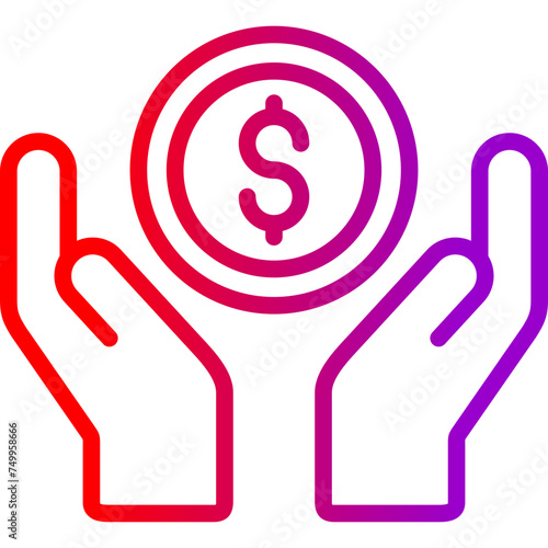 Reward Vector Line Gradient Icon