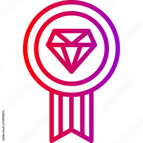 Badge Vector Line Gradient Icon