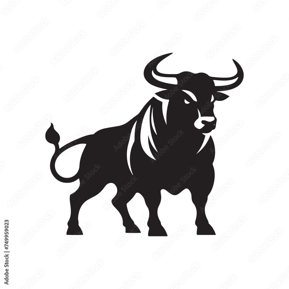Furious Charge: Vector Silhouette of an Angry Bull - Capturing the Power and Intensity of Its Aggression in Striking Form. Vector Bull, Bull Illustration, Angry Bull Vector, Furious Charge: Vector Silhouette of an Angry Bull - Capturing the Power and Intensity of Its Aggression in Striking Form. Vector Bull, Bull Illustration, Angry Bull Vector,