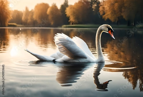 swans on the lake