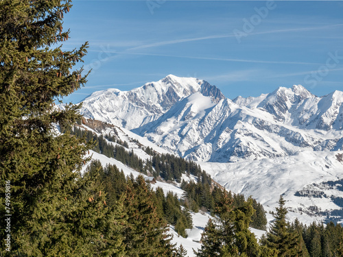 View of Mount Blanc from Les Saisies Ski resort, French Alps © Yves