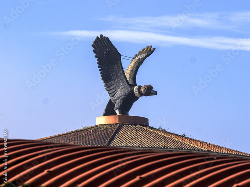 Andean condor sculpture on the roof of Biopark Wakata, Colombia photo