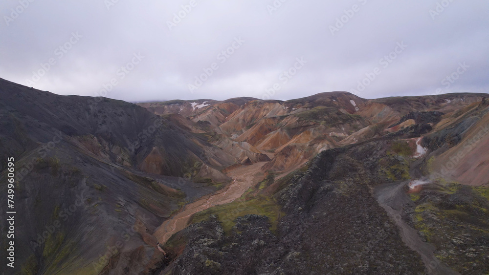 Landmannalaugar is a location in Iceland's Fjallabak Nature Reserve in the Highlands. It is on the edge of the Laugahraun lava field. This lava field was formed by an eruption in 1477.