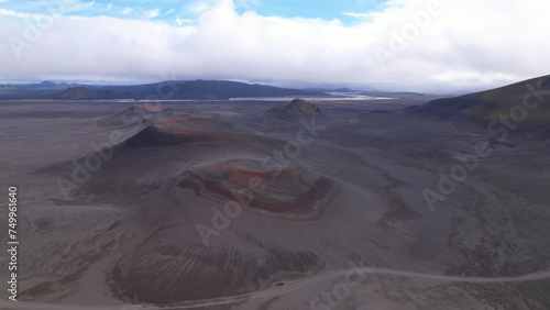 Obraz na płótnie Fjallabak craters in Iceland. Landmannalaugar Black Craters. w salonie
