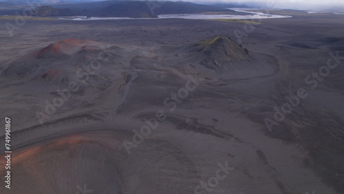 Obraz na płótnie Fjallabak craters in Iceland. Landmannalaugar Black Craters. w salonie