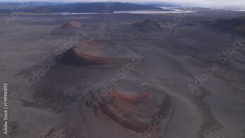 Obraz na płótnie Fjallabak craters in Iceland. Landmannalaugar Black Craters. w salonie
