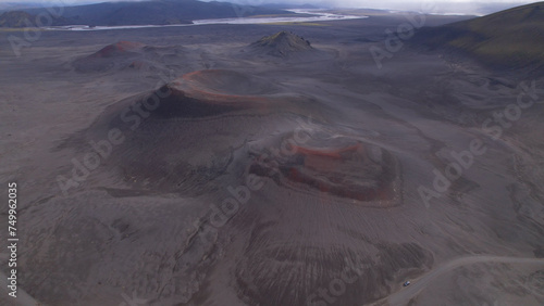 Obraz na płótnie Fjallabak craters in Iceland. Landmannalaugar Black Craters. w salonie