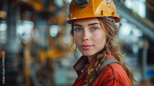 Construction Site Inspection by a Diligent Female Engineer