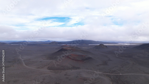 Obraz na płótnie Fjallabak craters in Iceland. Landmannalaugar Black Craters. w salonie