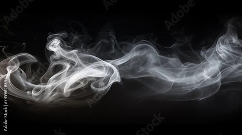 White Smoke on Black Background