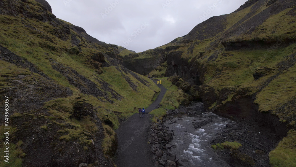 Kvernufoss waterfall is located in South Iceland, near the Skogar Cultural Heritage Museum, and cascades down 98 feet (30 meters) from cliffs made of lava rock.