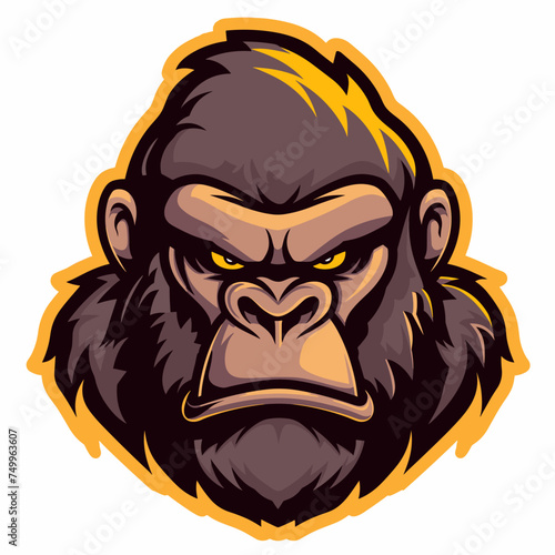 Gorilla esport vector logotype, logo gorilla, icon gorilla, sticker gorilla, symbol gorilla, emblem gorilla, monkey, King Kong