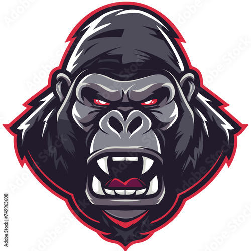 Gorilla esport vector logotype, logo gorilla, icon gorilla, sticker gorilla, symbol gorilla, emblem gorilla, monkey,  King Kong