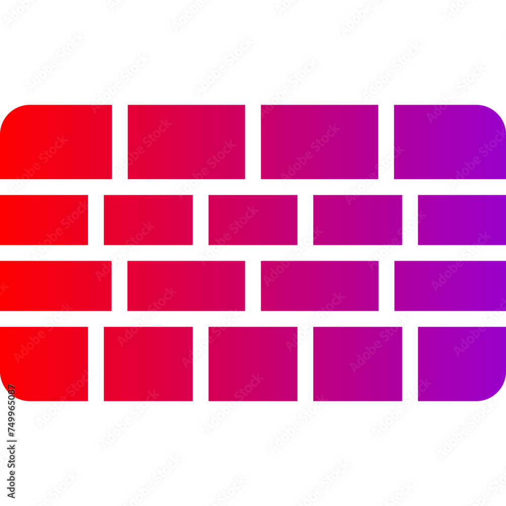 Firewall Vector Glyph Gradient Icons