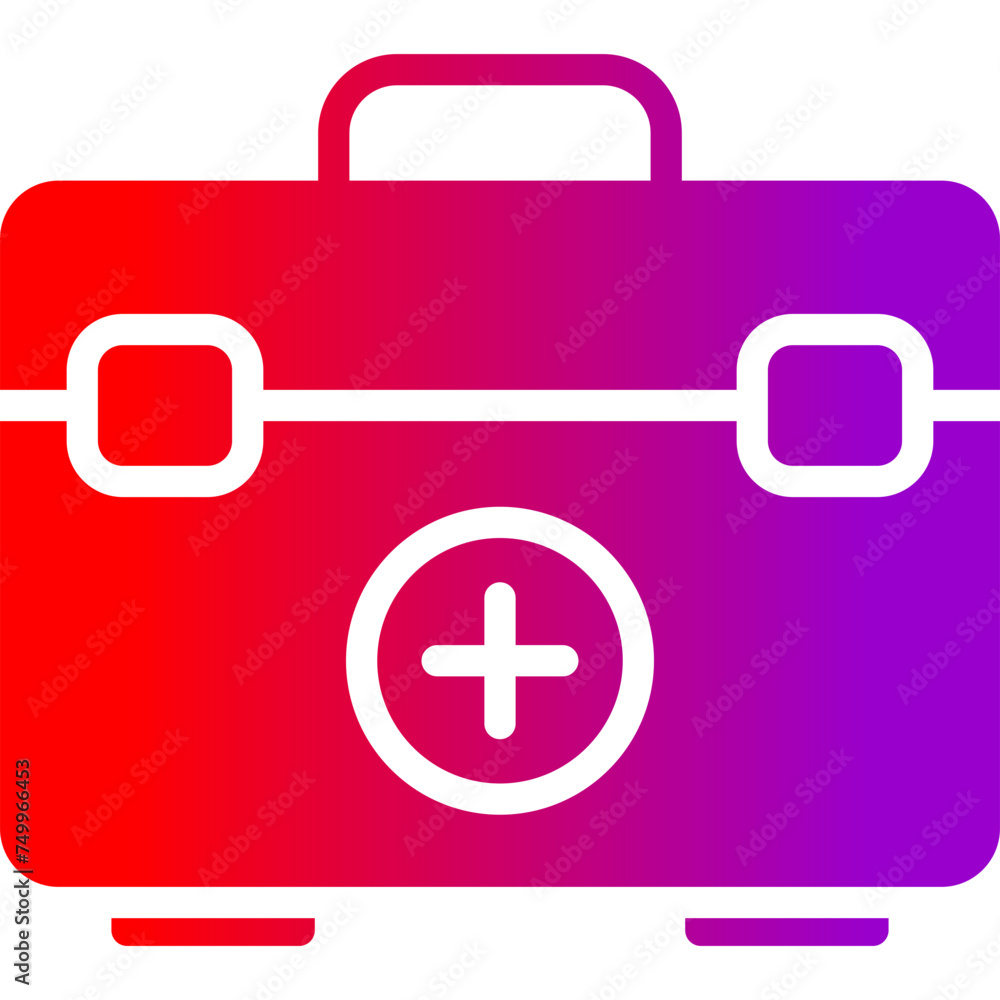 Obraz premium First Aid Kit Vector Glyph Gradient Icons