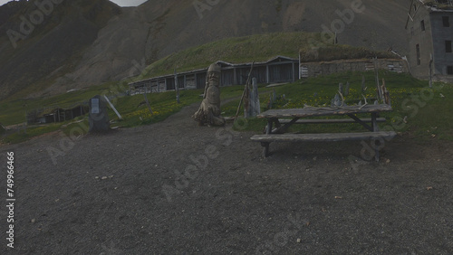 Obraz na płótnie The Viking Village film set is located on a local farmer’s property in southeastern Iceland, near the charming fishing towns of Hofn and Hornafjordur. w salonie