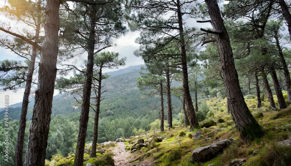 Vertical, pour mettre en valeur la hauteur des arbres et la profondeur du paysage Vertical, pour mettre en valeur la hauteur des arbres et la profondeur du paysage