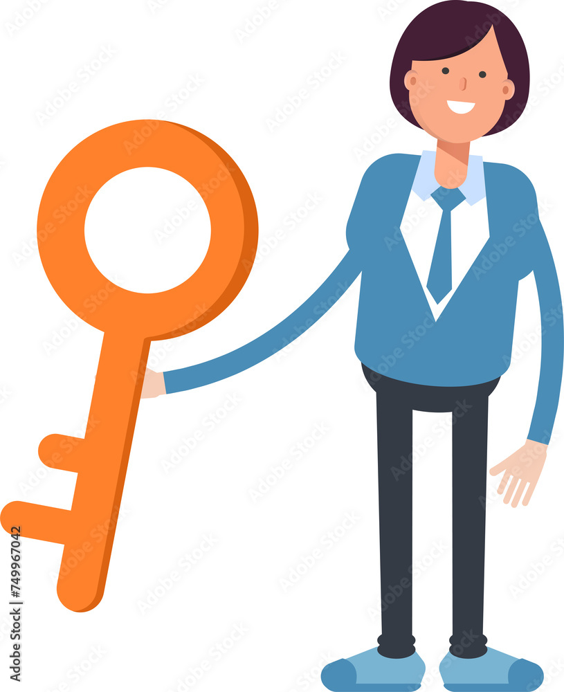 Businesswoman Character Holding Key
Businesswoman Character Holding Key