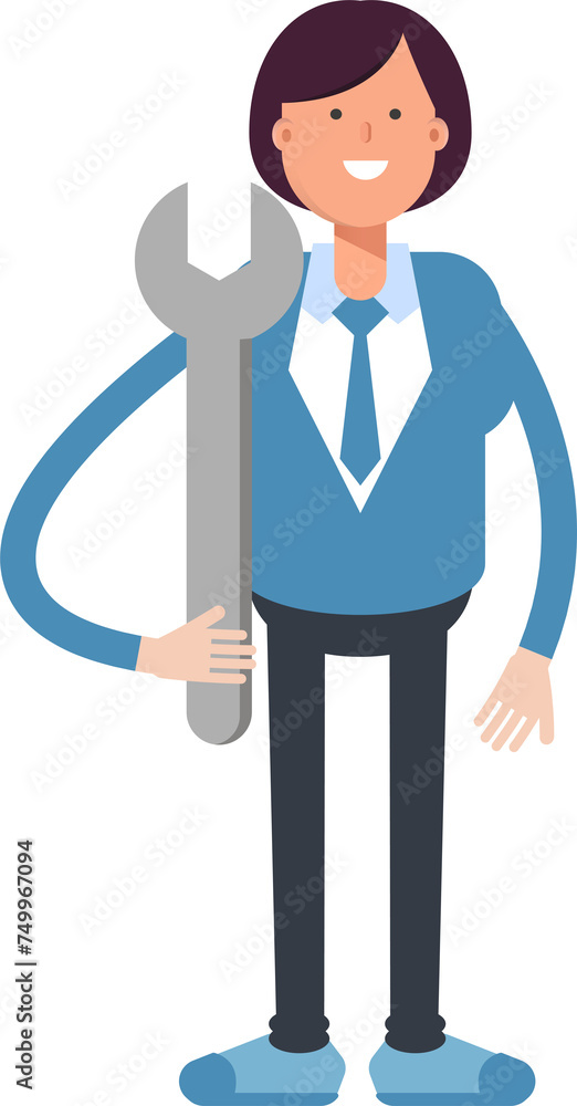 Businesswoman Character Holding Wrench
Businesswoman Character Holding Wrench