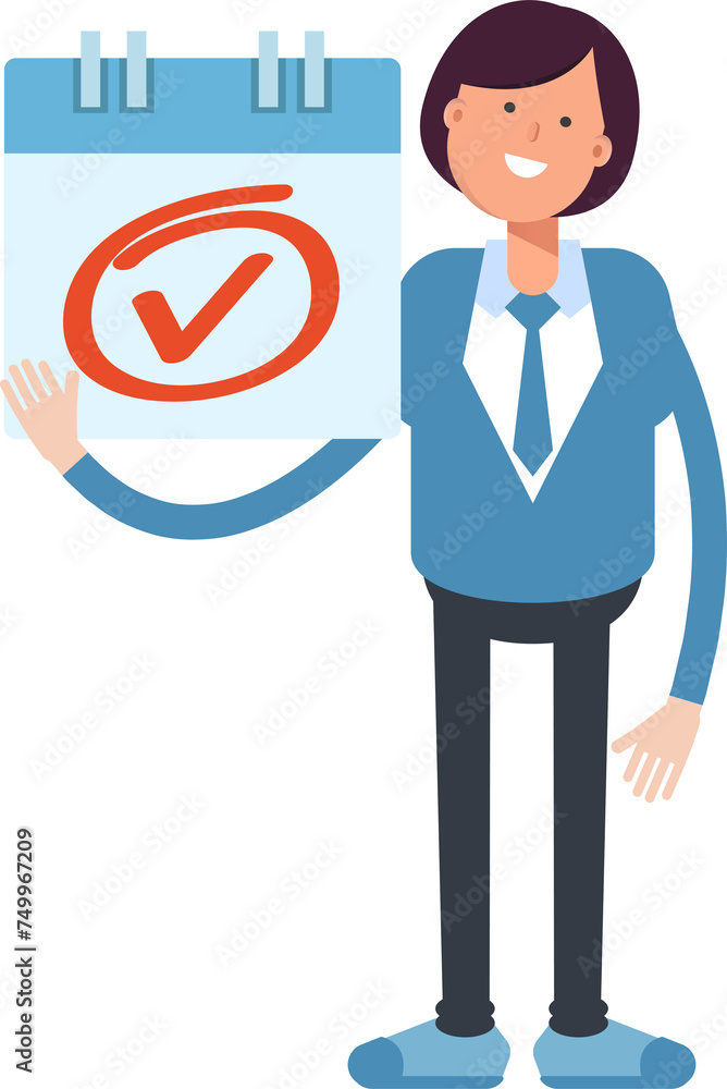 Businesswoman Character and Check Mark Sign
Businesswoman Character and Check Mark Sign