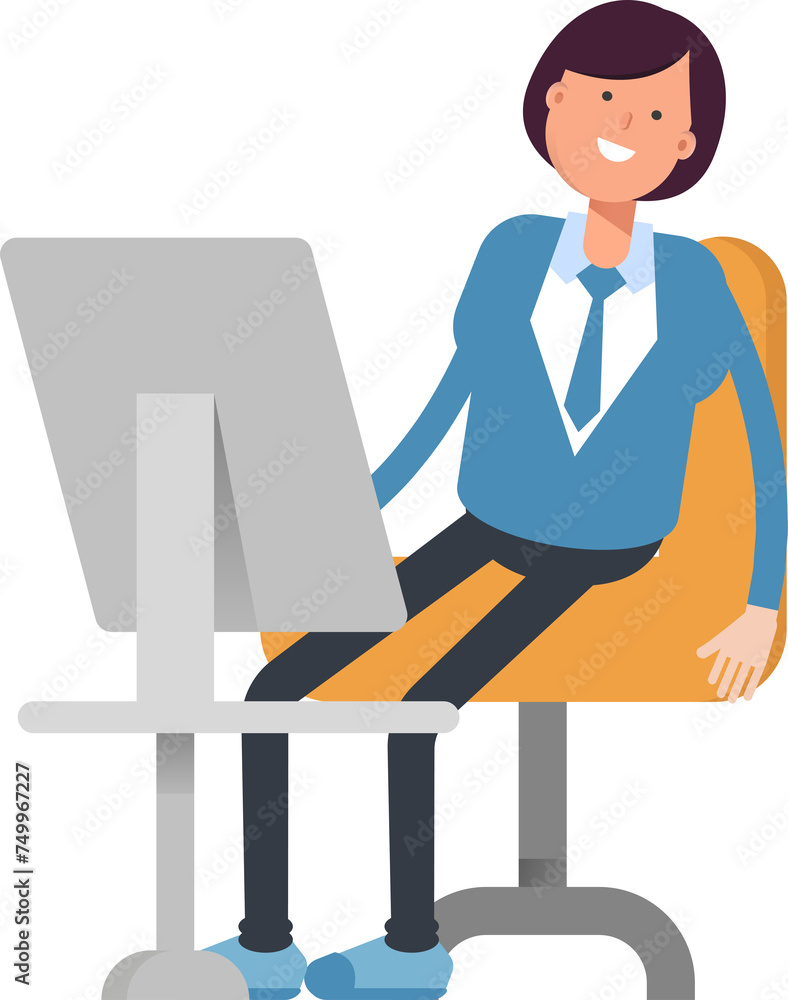 Businesswoman Character Working on Desktop
Businesswoman Character Working on Desktop