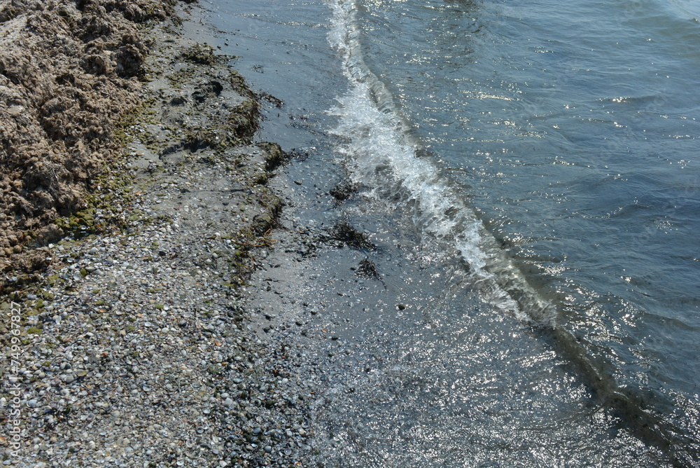 Deep blue with a transparent bottom, beautiful surface of the black sea. Deep blue with a transparent bottom, beautiful surface of the black sea.