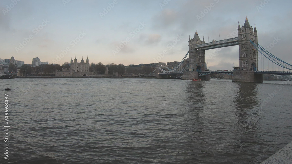 Tower Bridge over River Thames in London, England, United Kingdom.