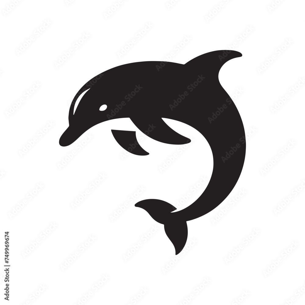 Graceful Ocean: Vector Dolphin Silhouette - Capturing the Elegance and Fluidity of Dolphins in Striking Form. Dolphin Illustration, Dolphin Vector. Graceful Ocean: Vector Dolphin Silhouette - Capturing the Elegance and Fluidity of Dolphins in Striking Form. Dolphin Illustration, Dolphin Vector.